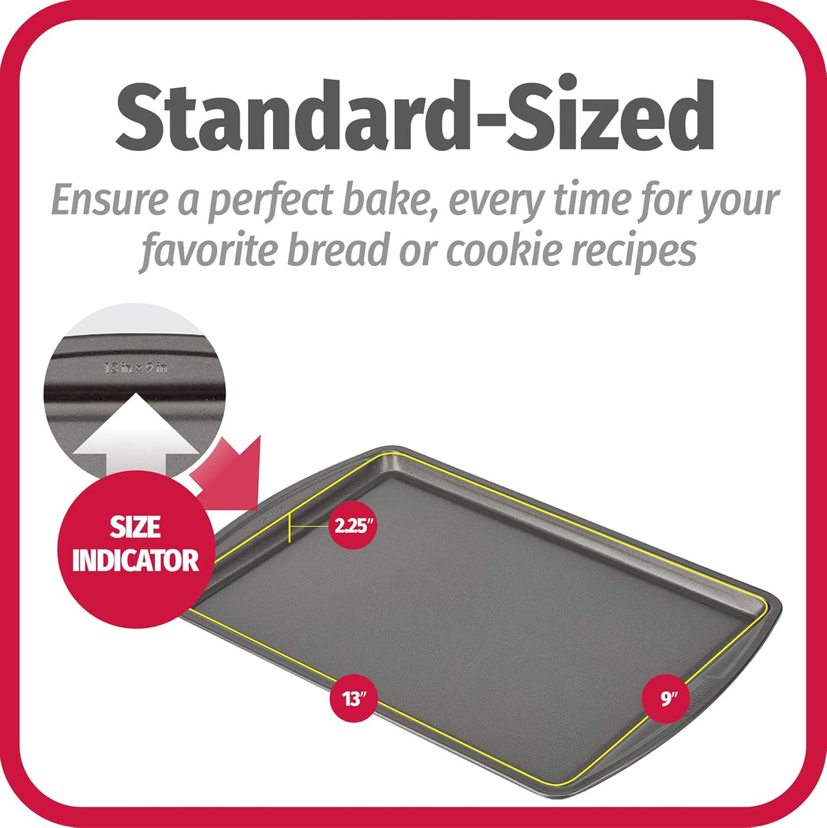 GoodCook Everyday Nonstick Carbon Steel 13?x 9?Baking Sheet Set, 3 Pack ?Standard-Sized Carbon Steel Cooking Pans, Bakeware Set, Cookie Sheets for Baking, Oven Pan Set