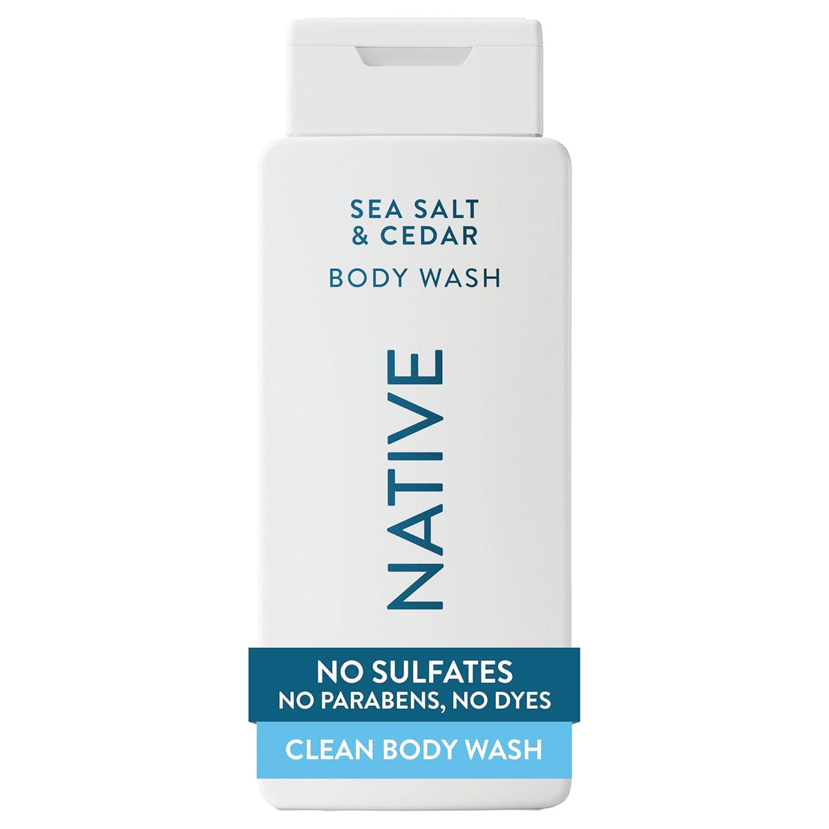 Native Body Wash Contains Naturally Derived Ingredients | For Women & Men, Sulfate, Paraben, & Dye Free Leaving Skin Soft and Hydrated | Sea Salt & Cedar 18 oz