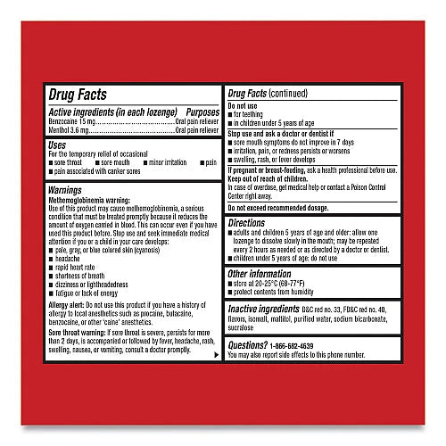 Cepacol Extra Strength Sore Throat Lozenge, Cherry, 16/Box, 24 Boxes/Carton