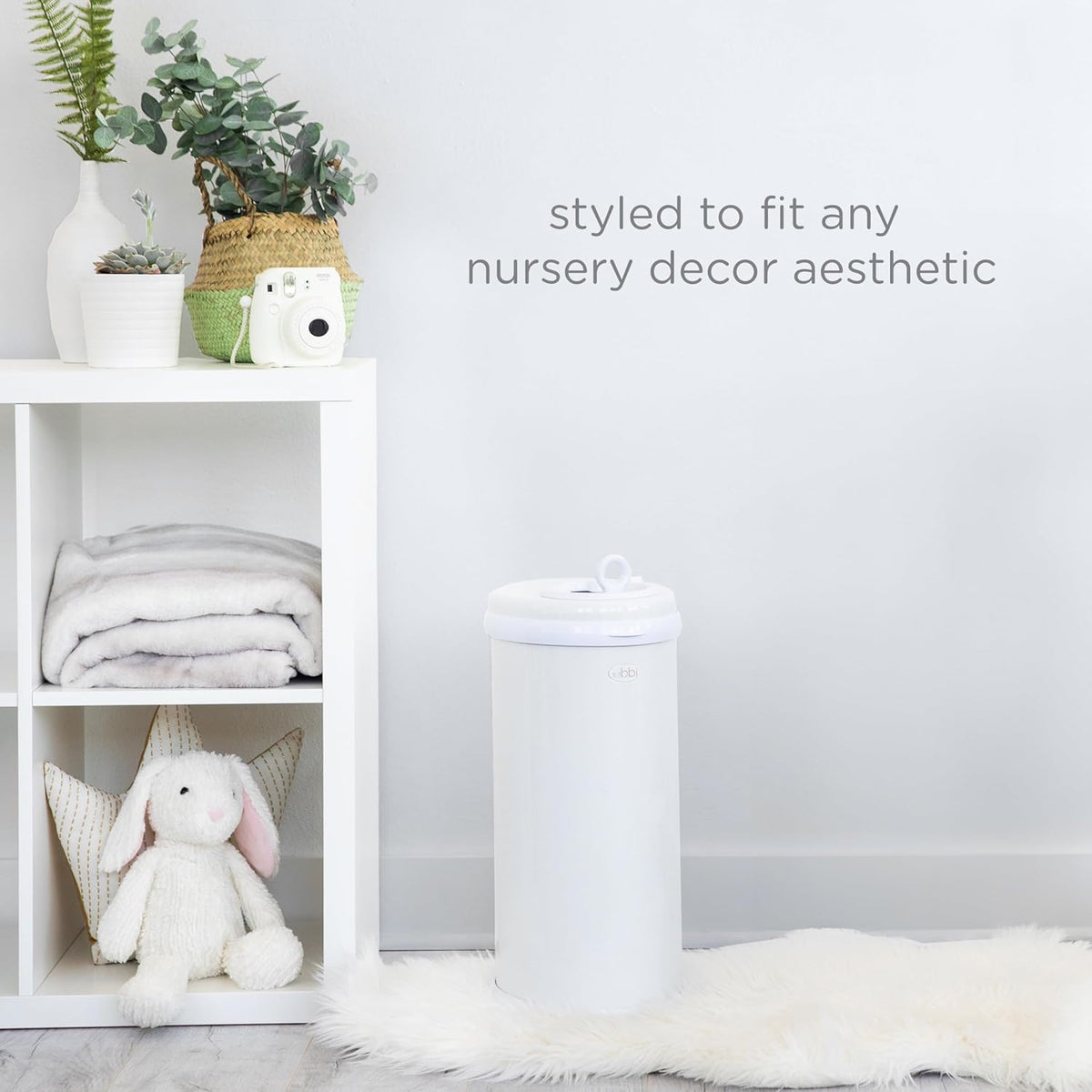 Ubbi Steel Diaper Pail, Odor Locking, No Special Bag Required, Award-Winning, Registry Must-Have, White