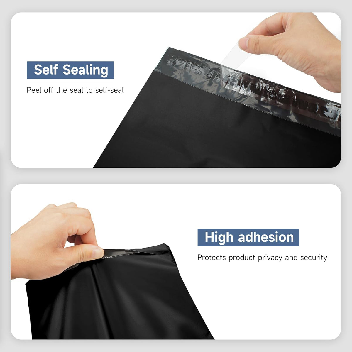 KKBESTPACK 100 Large Poly Mailers 10x13 Shipping Bags for Small Business ?Self Sealing Package Envelopes (10 x 13 Pack of 100, Black)