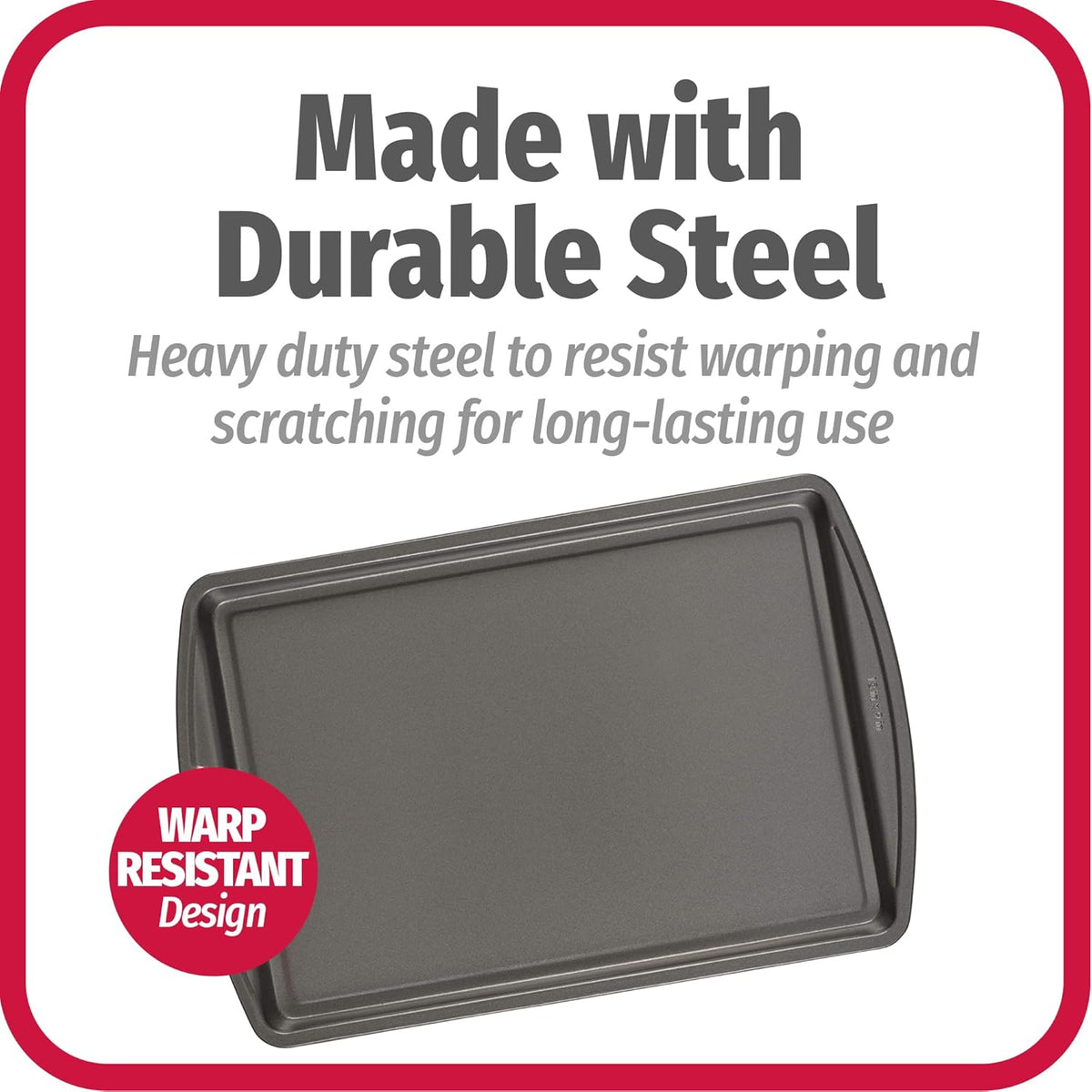 GoodCook Everyday Nonstick Carbon Steel 13?x 9?Baking Sheet Set, 3 Pack ?Standard-Sized Carbon Steel Cooking Pans, Bakeware Set, Cookie Sheets for Baking, Oven Pan Set