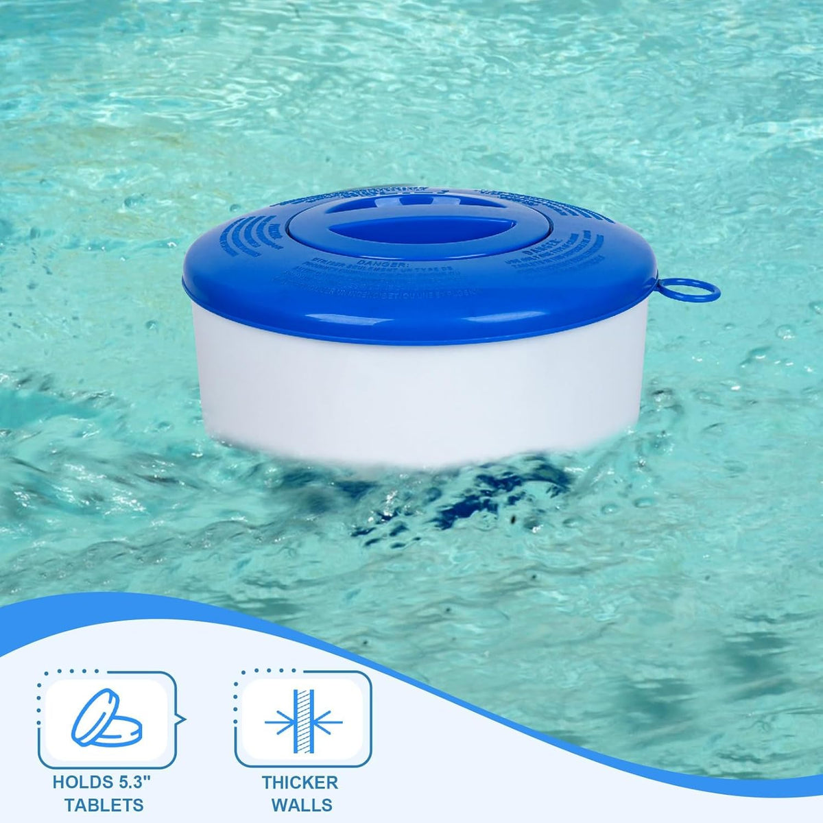 Pool Chlorine Floater for Pools Fits 3" Tablets,7" Diameter Chlorine Tablet Floater with Adjustable Flow Vents Balanced Chemical Dispenser for hot tub/Spa(Collapsible)