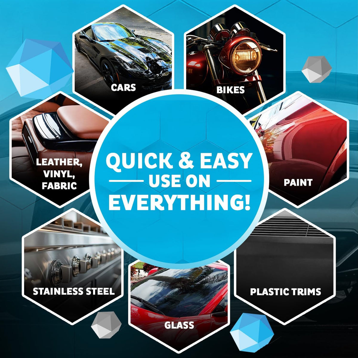 MAXLONE ?Car Spray with Triphene?Technology, Quick Spray & Wipe All Purpose Waterless Detailer - Clean, Shine, Protect Paint, Glass, Wheels, Trim Without Pre-Washing (2, 20oz w 4 Micro Fiber Cloth)