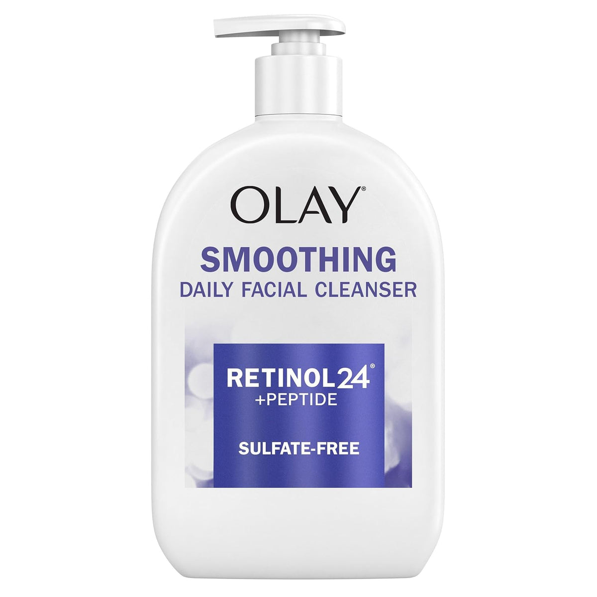 Olay Face Wash, Daily Facial Cleanser with Retinol, Peptides & Glycerin - Smoothing, Noursihes Skin Surface, Hydrates while Cleansing - Sulfate-Free, Paraben-Free, 16 Oz