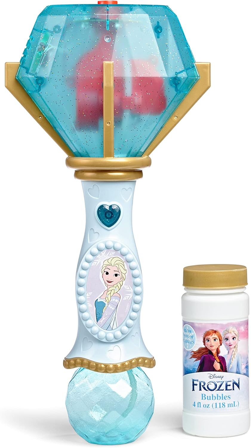 Little Kids Disney Frozen Elsa Light and Sound Musical Bubble Wand, Includes Bubble Solution (20513)