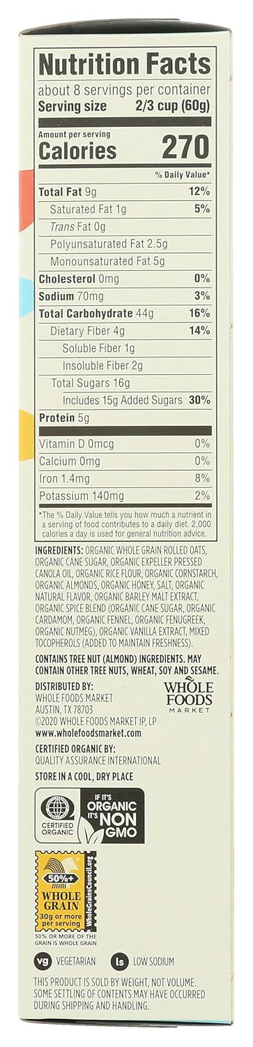 365 by Whole Foods Market, Organic French Vanilla Almond Granola, 17 Ounce