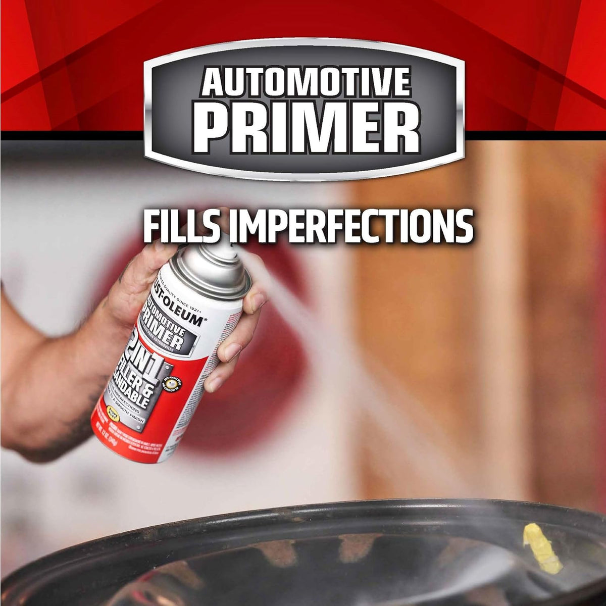Rust-Oleum 260510 Stops Rust Automotive 2-in-1 Filler & Sandable Primer Spray, 12 oz, Gray