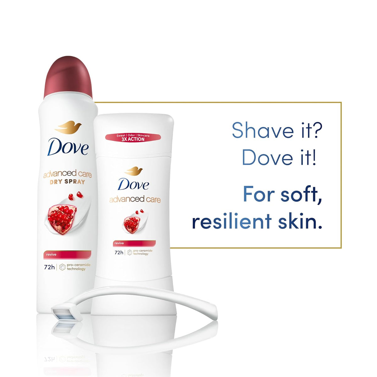 Dove Advanced Care Antiperspirant Deodorant for Women Twin Pack Revive 72 hour sweat and odor protection 2.6 oz (Packaging May Vary)