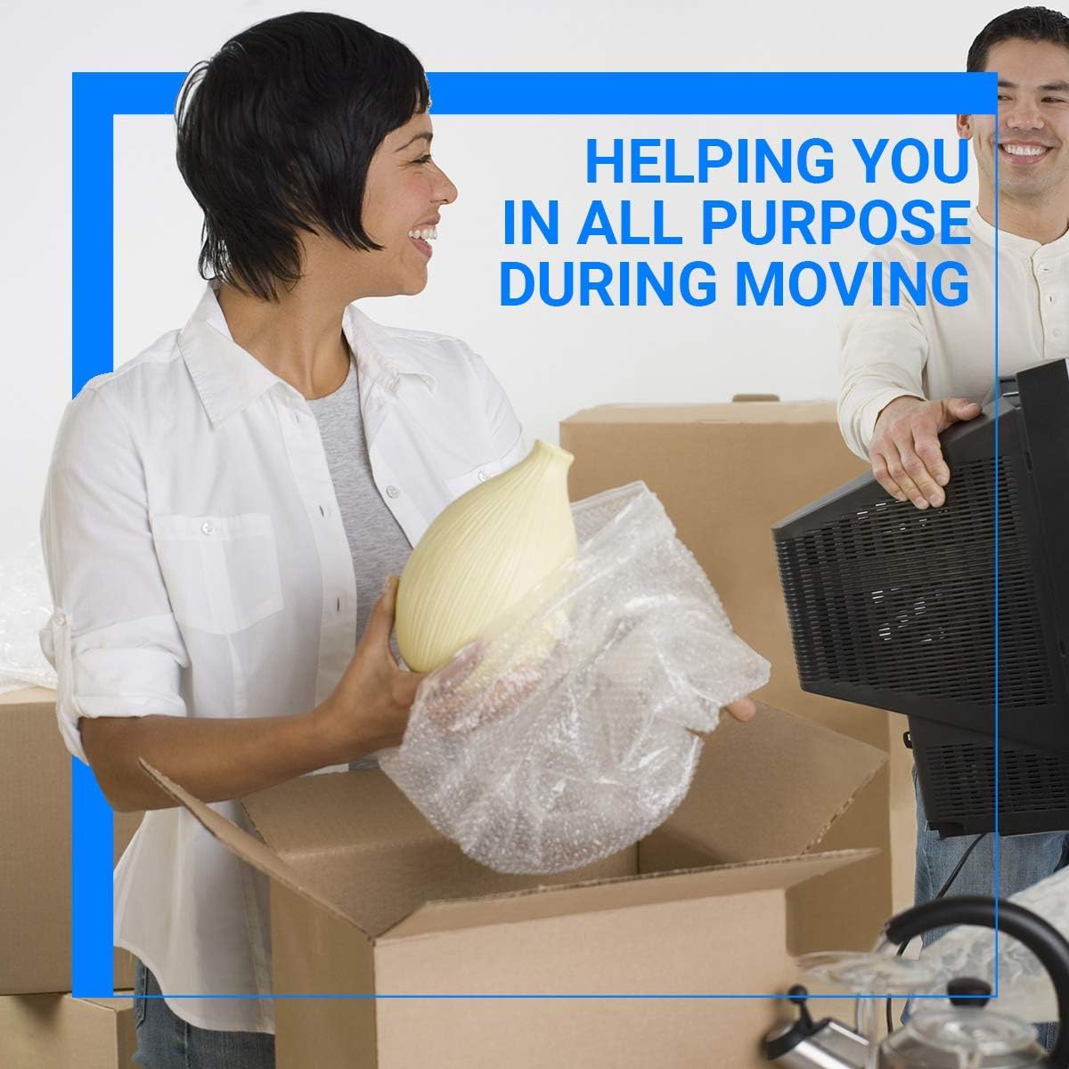Bubble Cushioning Wrap Rolls, 3/16" x 12" x 72' ft Total [2 Rolls of 36 Feet] Perforated Every 12", 20 Fragile Stickers for Packaging, Shipping, Mailing