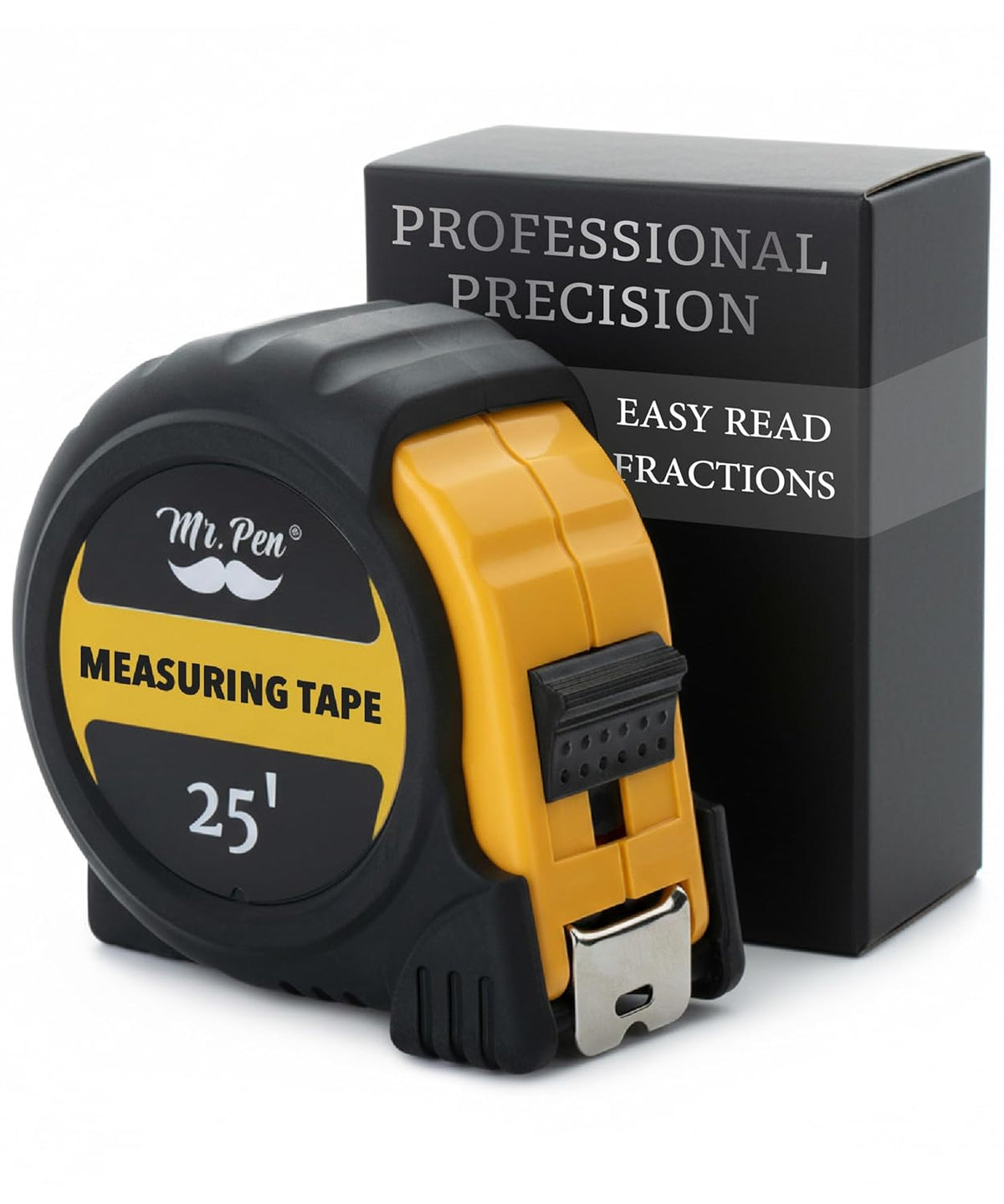 Mr. Pen- Steel Retractable Tape Measure with Fractions, 25-Foot, Easy Read Tape Measure 25 ft
