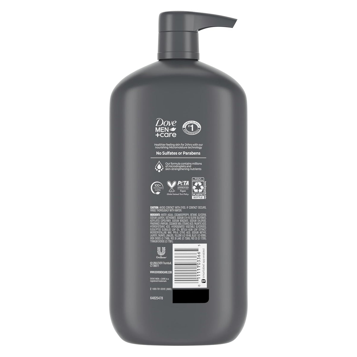 DOVE MEN + CARE Relaxing Blue Eucalyptus + Birch Body and Face Wash with 24-Hour Nourishing Micromoisture Technology Body Wash for Men 30 oz