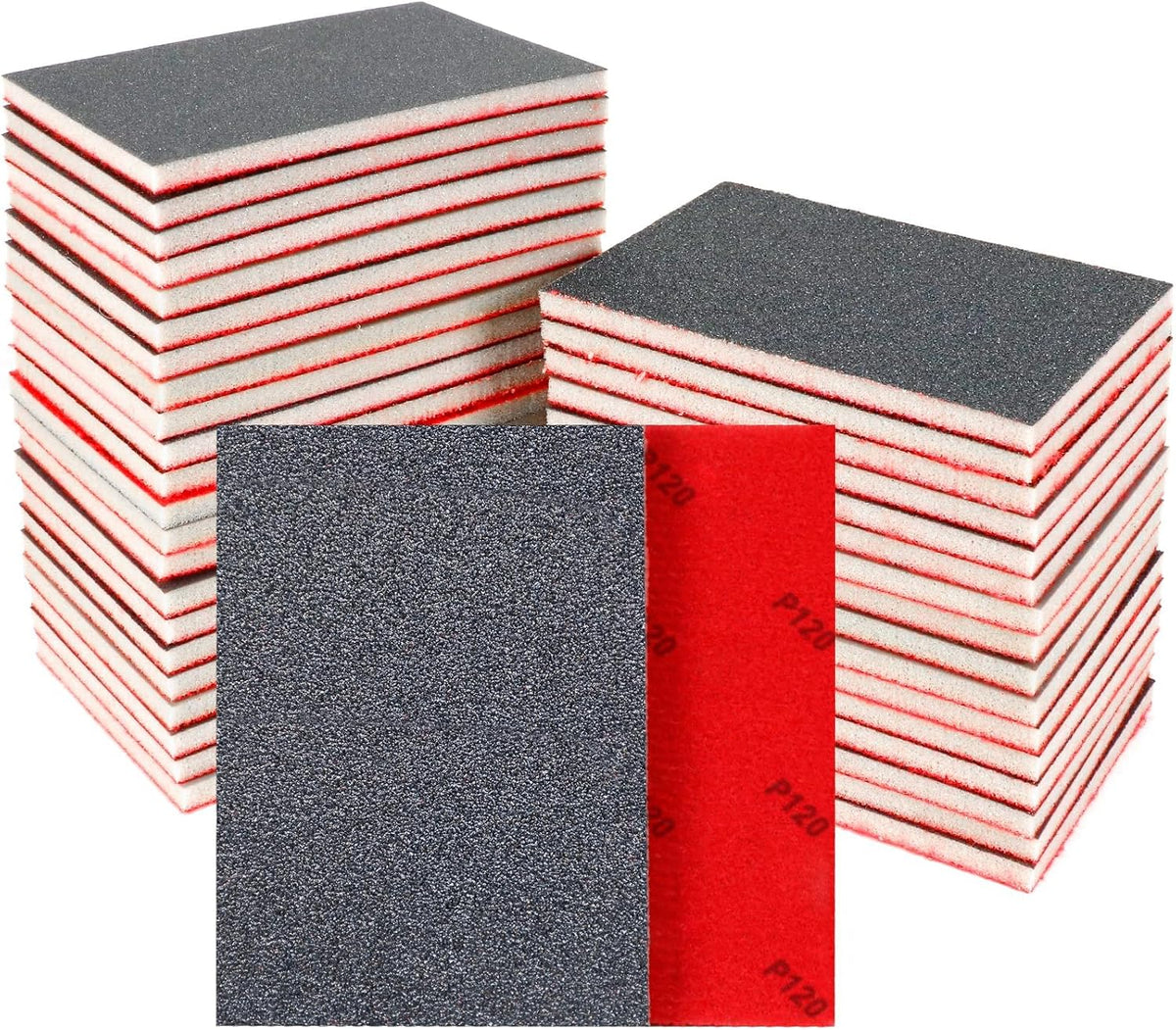 24 Pcs Sanding Sponge 80-3000 Grit Sandpaper Assortment, Washable & Reusable Sanding Blocks for Wood, Metal, Drywall, Glazing, Wet Dry Sandpaper for Smooth Finishing