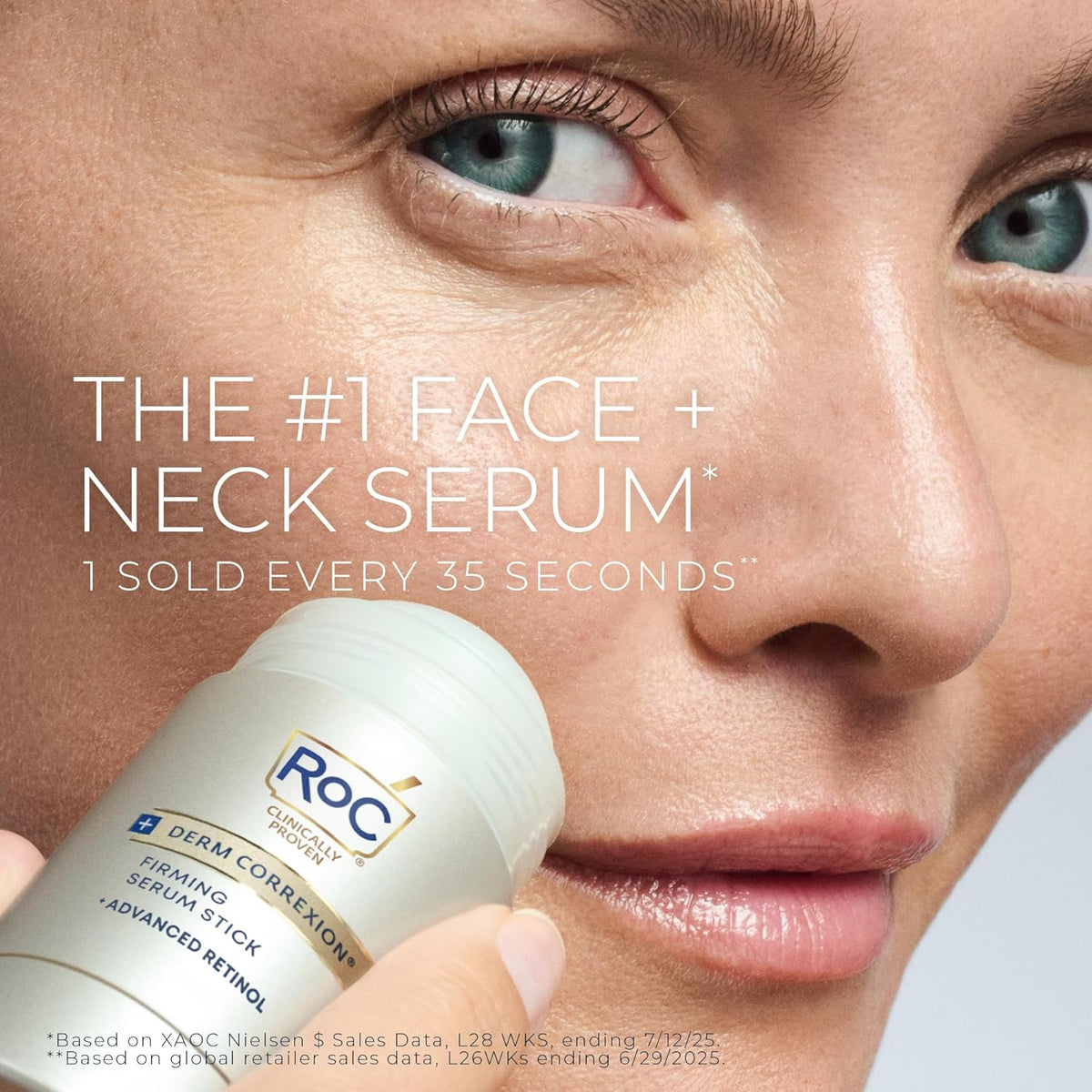RoC Derm Correxion Retinol Firming Serum Stick with Antioxidants to Visibly Tighten and Firm Wrinkles and Laugh Lines 1.0 oz plus Retinol Eye Cream Packette