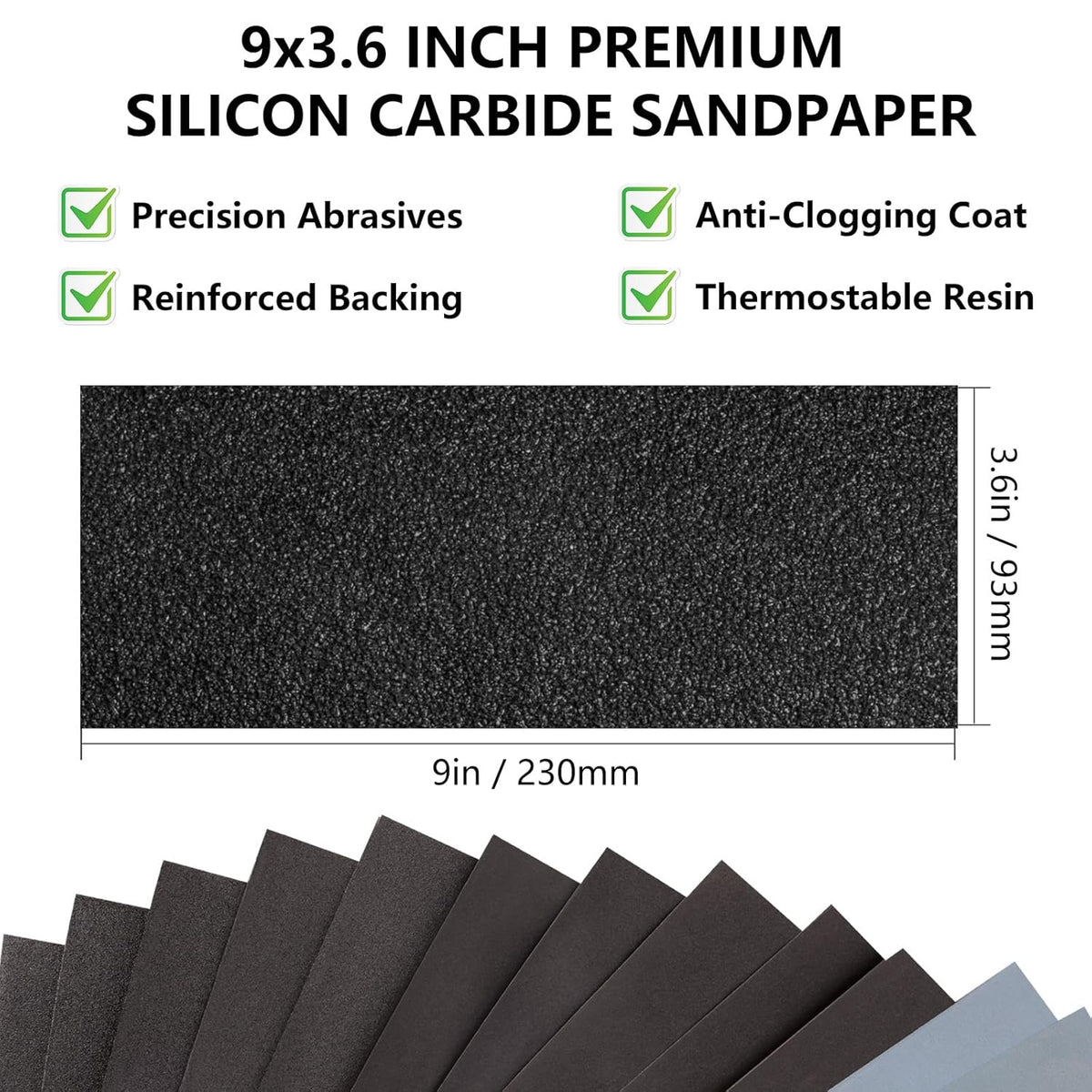 Sandpaper Assortment 120/220/400/600/800/1000/2000 Grit, 21 Sheets, 9 x 3.6 Inch Wet Dry Sand Paper, Hand Sanding Sheets for Wood Metal Automotive Sanding and Polishing