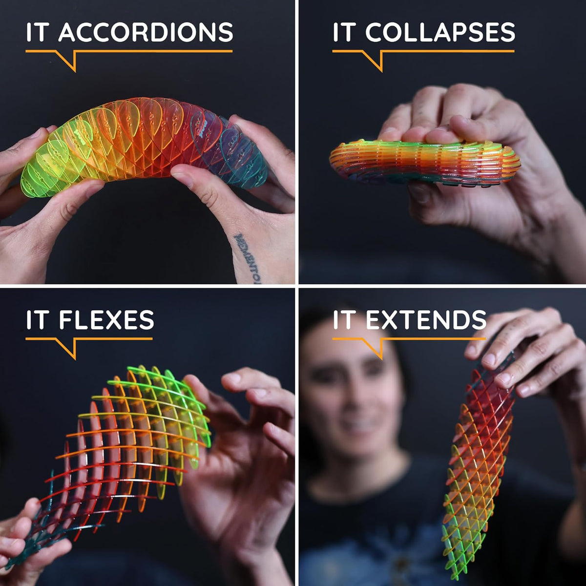 Morf Fidget Worm Toy - Flexible 3D Sensory Slug Figgy Toy for Kids, Teens, and Adults ?Stretchy, Quiet, Stress and Anxiety Relief, Focus - For Play, School, Work Gifts, Great For Classroom and Office