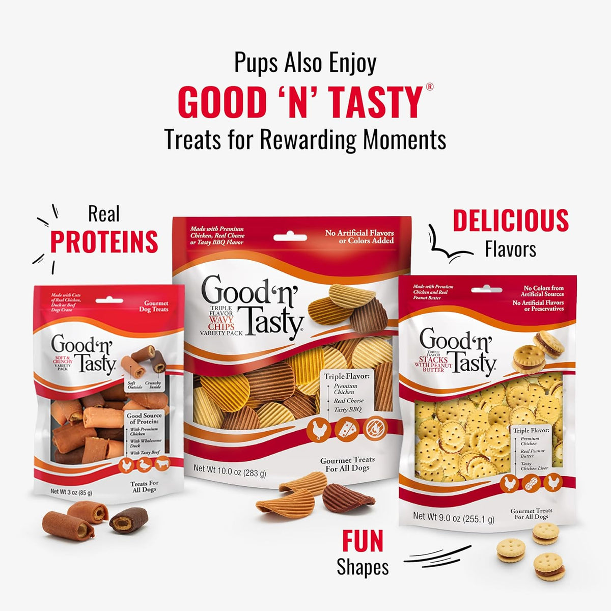 Good ??Fun Triple Flavor Kabobs Chews for All Dogs, 24 Ounces, Treat Your Dog to Long-Lasting Chews Made from Beef Hide, Real Chicken, Pork Hide, Duck and Chicken Liver