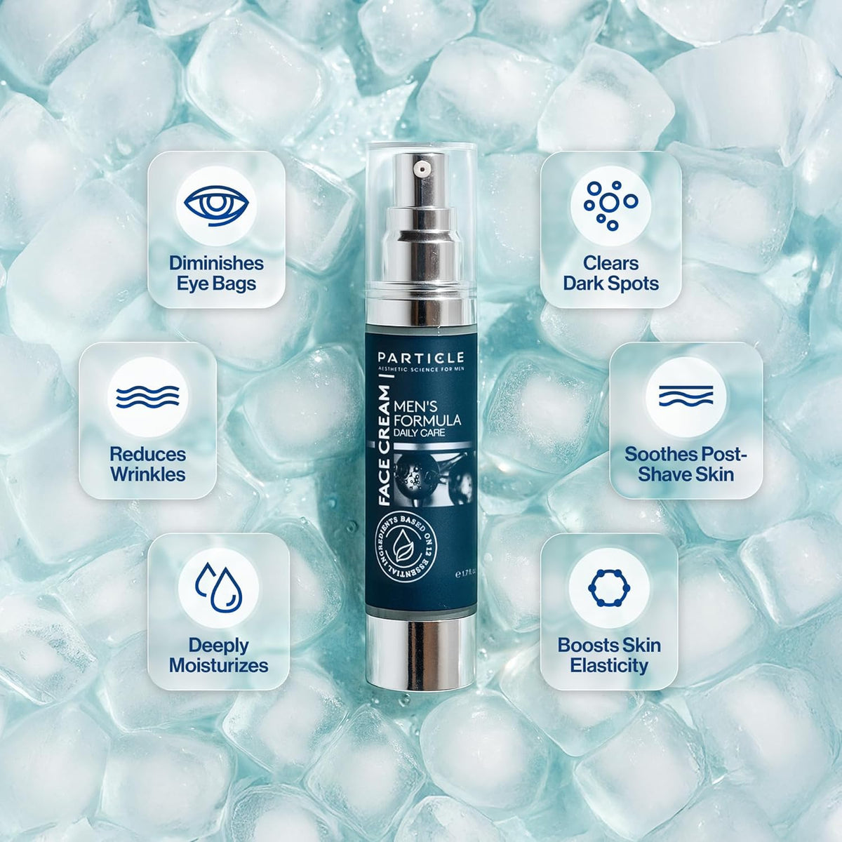 Particle 6-in-1 Face Cream for Men, Men? Daily Hydrating Moisturizer with Vitamin C, Jojoba Oil, Vitamin E & Hyaluronic Acid, Skin Care Routine, Healthy Skin Support, Pack of 1, 1.7 FL OZ