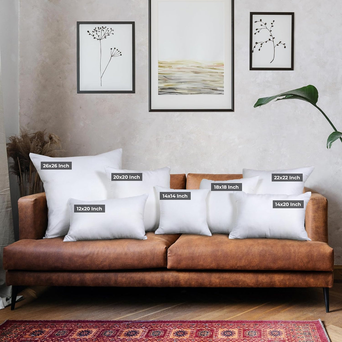 Utopia Bedding Throw Pillows (Set of 4, White) ?18 x 18 Inches Down Alternative Pillows for Bed, Sofa, and Couch - Fluffy Decorative Stuffer Pillow for Indoors & Outdoors